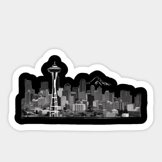 Seattle Skyline Sticker by FlyingBlaze